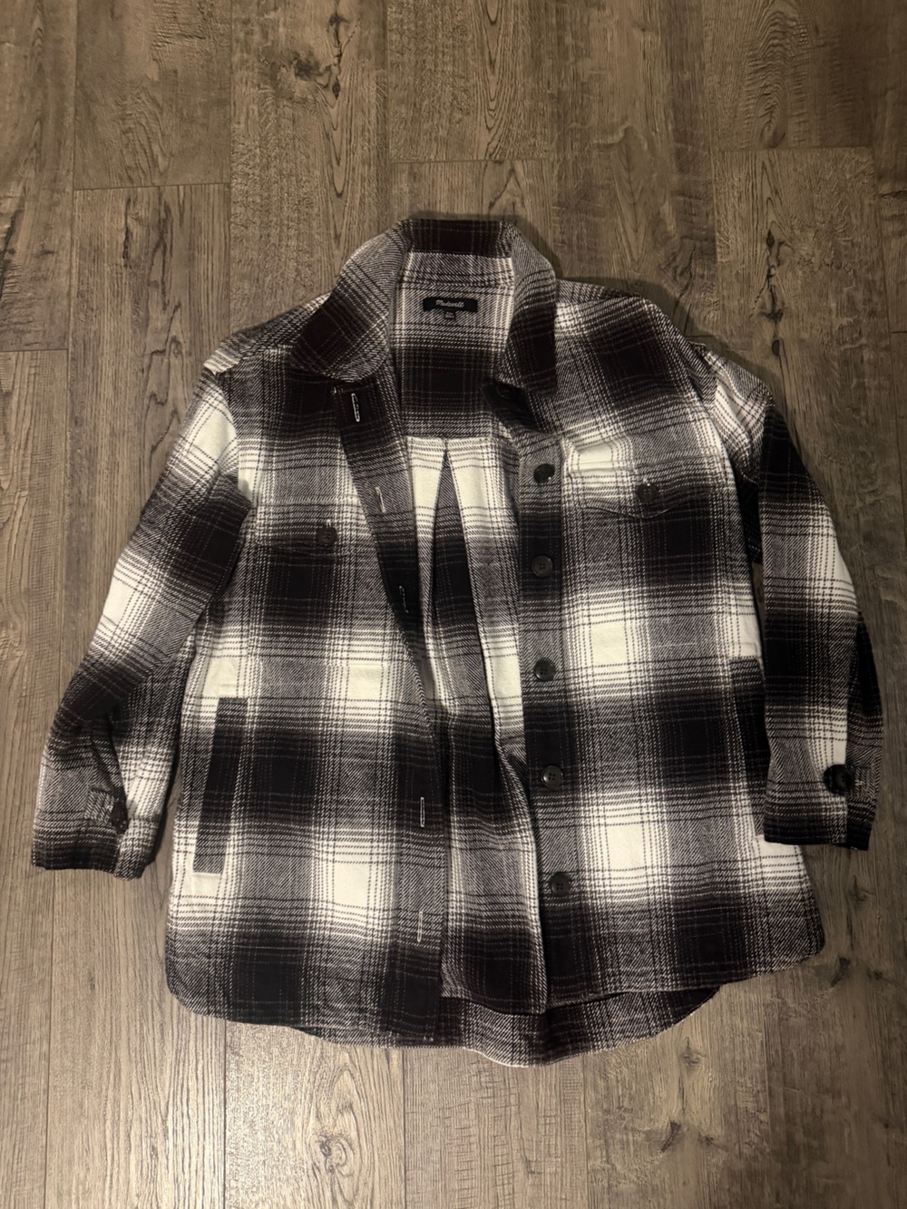 Madewell Black and White Plaid Shacket